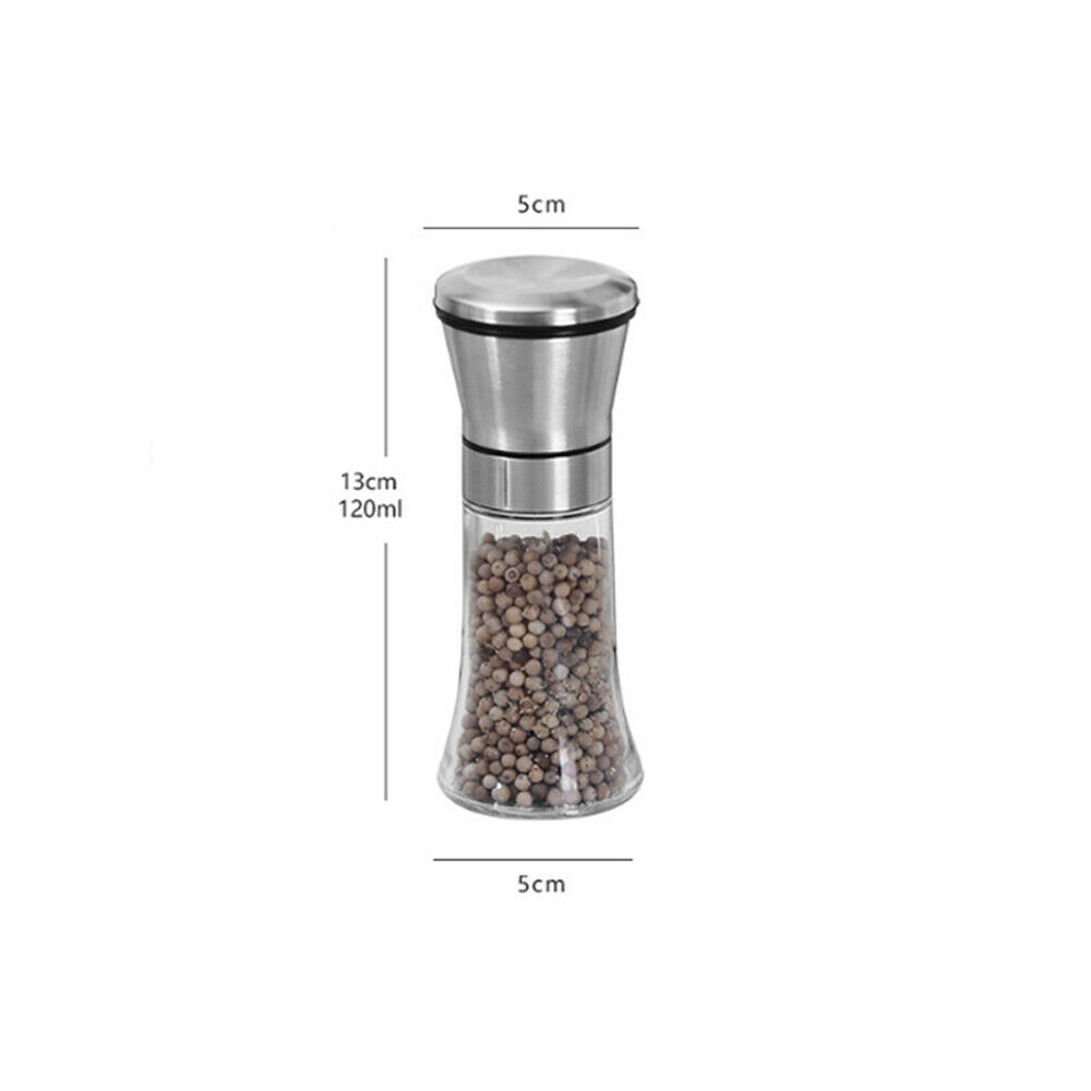 250ml/120ml rustfrie manuelle salt pepper mølle krydderkvern muller kjøkkenverktøy dingser: C