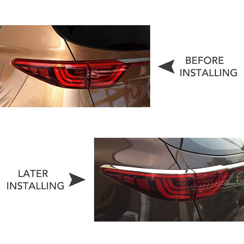 Car Styling Rear Tail Lights Frame Eyebrow Decoration Sticker Abs