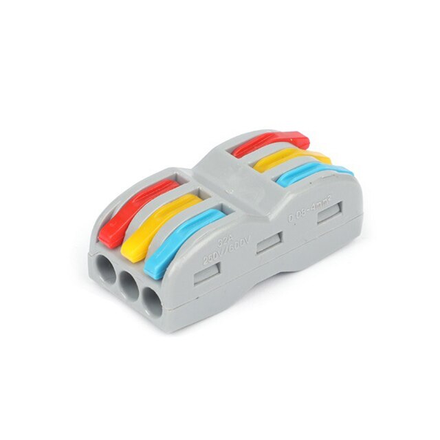 Wire Connector Quick Terminal Block Plug Adapter 2/3/4/6 Way Push-in Terminal Block Fast Cable Connector for 28-12AWG Universal: 02