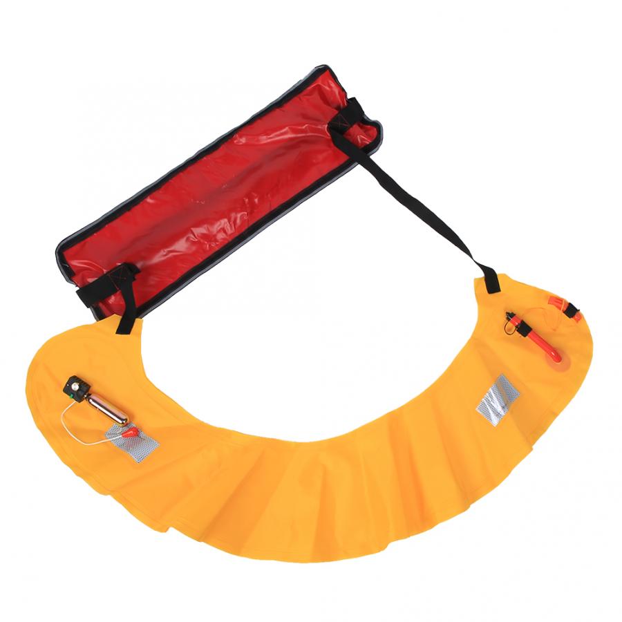 Opblaasbare Draagbare Volwassenen Opblaasbare Reddingsvest Riem Met Reflecterende Tapes En Fluitje Voor Vissen Zwemmen Accessoire