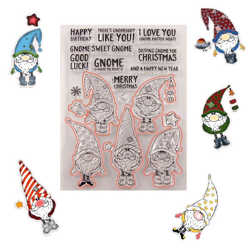 Christmas Stamp Happy Birthday Christmas Year Clear Acrylic Stamps Transparent Rubber Seal Stamp for Scrapbooking Card
