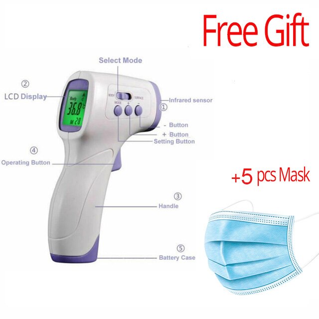 Professionele Digitale Non-Contact Infrarood Thermometer Temperatuur Meter Instrument Non-contact Ir Thermometer: type 5