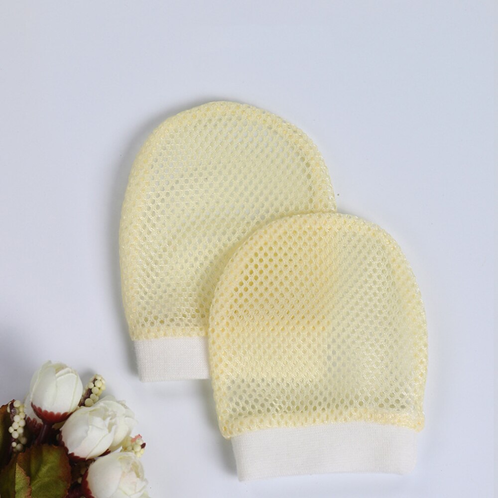 3 couleurs bébé soins bébé gants respirant maille Anti-grippage gants -né Protection de sécurité résistant aux rayures gants: yellow