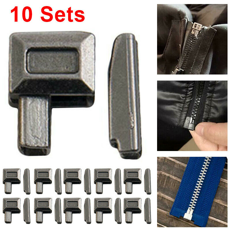 10Sets Metalen Rits Reparatie Rits Stopper Open End Tailor Naaien Stof Tool Craft Kleding Broek Rits Accessoires