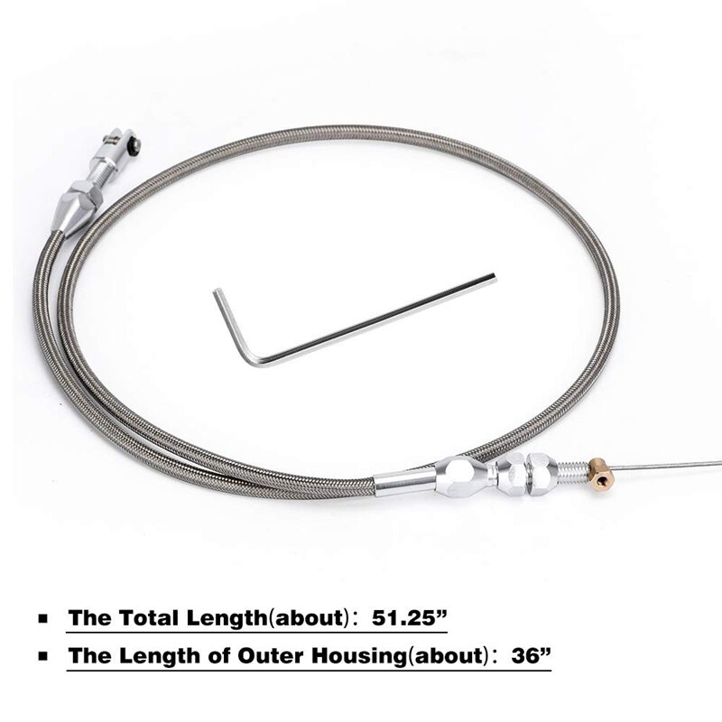 36inch Braided Throttle Cable Kit Compatible for 97-07 Chevrolet/Chevy LS1 Engine 4.8L 5.3L 5.7L 6.0L TCB02