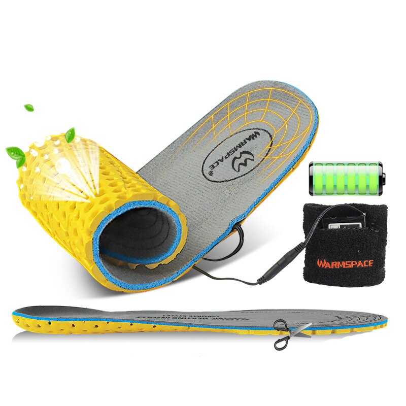 Plantillas calefactables para calzado de invierno, plantillas eléctricas con carga para botas, para mantener el calor con almohadillas para pies de piel con batería