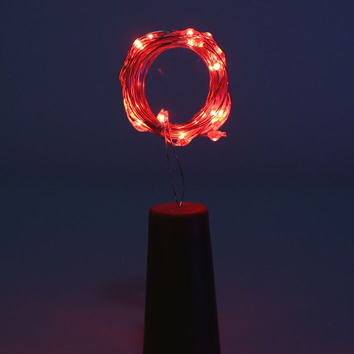 Cork Bottle Lights Battery Power LED Wine Bottle Fairy String Lights with Cork for Party Wedding Christmas Bar Decoration Lights: red / 2M 20LED