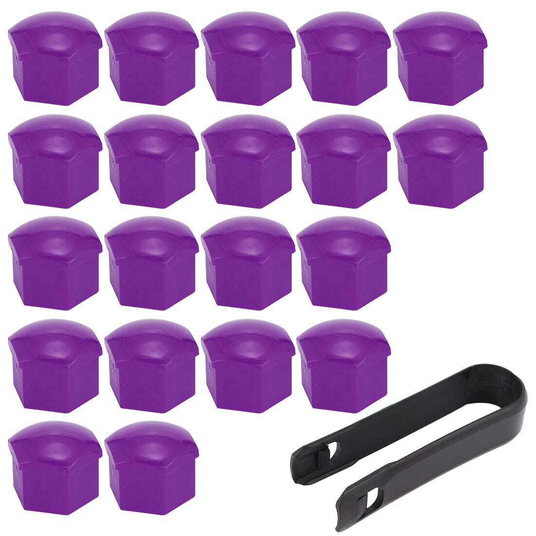 Silikone bil bolt hætter 20 stk/pose 17mm 19mm 21mm bil bolt caps hjulmøtrikker silikone covers praktisk nav skruelåg beskytter: Lilla