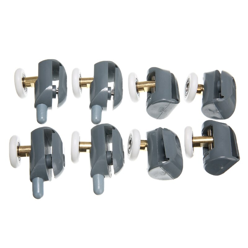 8Pcs / Set of Rollers Bathroom Roller Runner Shower Room Accessories Bearing Roller with Seat Combination 2m