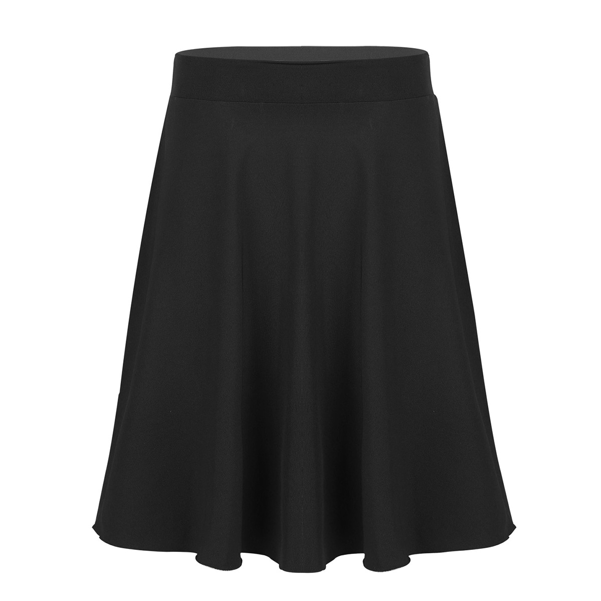 Teen Summer Skirts Solid Color Lightweight Stretchy Big Girls Knee Length Full A-Line Skater Skirt for Party School Casual Wear: Black / 6