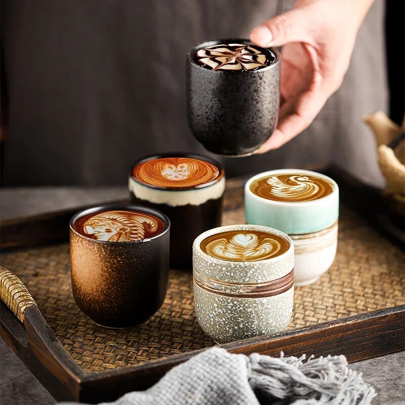 Tasse à thé en céramique porcelaine, grande capacité, tasse à café, tasse à soupe, verres, maison bureau, chinois rétro, de créateur