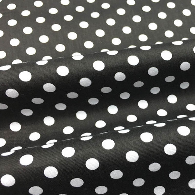 100% cotton twill textile black gray stars black white polka dot 0.8cm fabrics for DIY bedding handwork quilting patchwork craft
