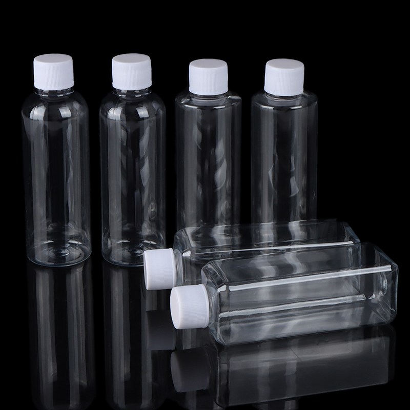 2Pcs 100ml Transparent PET Water Bottle Plastic Empty Soft Drink Containers