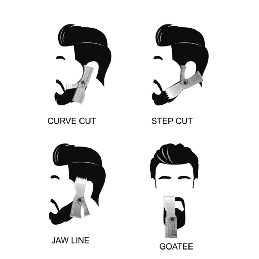 Peine giratorio para Barba que se puede ajustar en diferentes ángulos, regla de peinado para Barba, color blanco