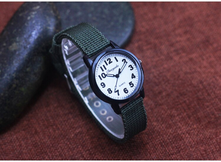 Cyd shock klocka herr elektronisk pojkklocka dam bälten armbandsur nylon tyg visare klockor nummer kvarts klocka
