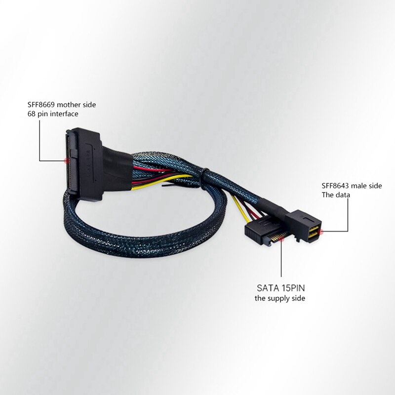 Mini Sas Hd High-Speed Transmissie Kabel SFF8643 Bedrading SFF8643-Sff8639 (1-1) Sas Datakabel