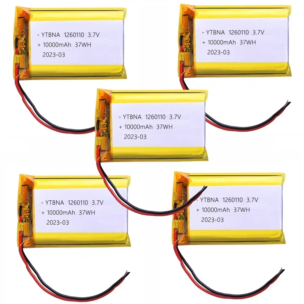 3,7V 10.000mAh 1260110 Bateria de polímero de lítio para banco de potência DIY GPS Capacidade real Baterias recarregáveis de íon-lítio de grande capacidade: Verde