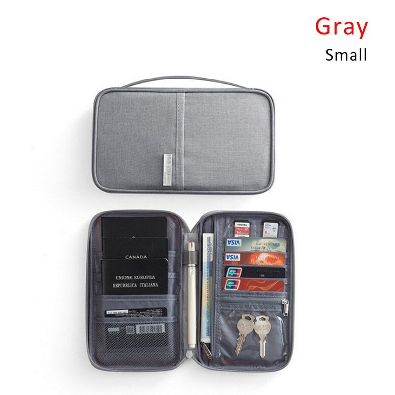 Travel Wallet Family Passport Holder Waterproof Document Case Organizer Card Package Card Holder Travel accessories: Gray Small