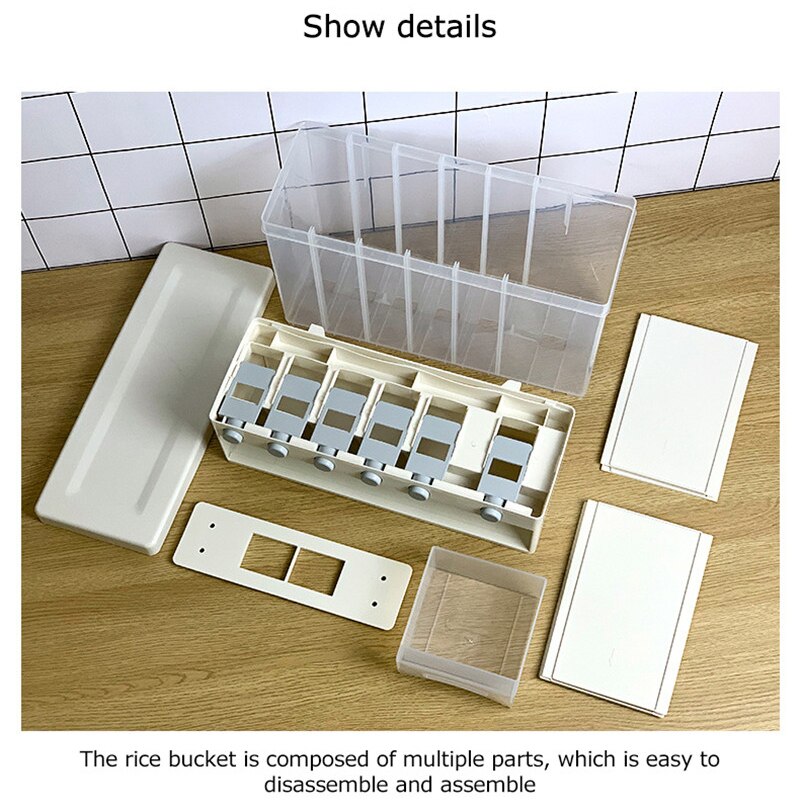 Cubo de arroz para granos enteros, tanque de almacenamiento de arroz montado en la pared, recipiente de cocina de plástico para almacenamiento de arroz, contenedor de comida Rangement 9-10L