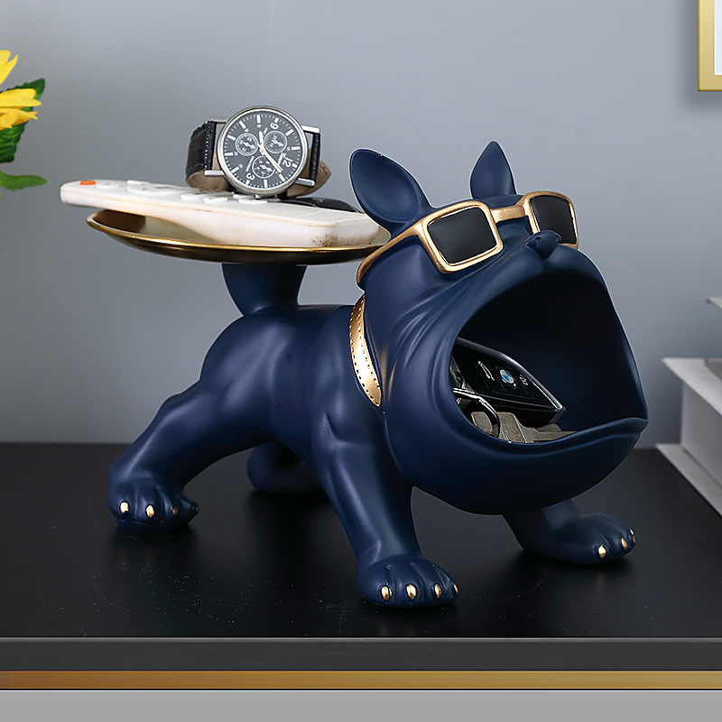 Bulldog Hars Standbeeld Opbergdoos Beeldje Hond Home Decor Dier Ornament Craft Art Sculptuur Beeldje Thuis Puppy Sculptuur