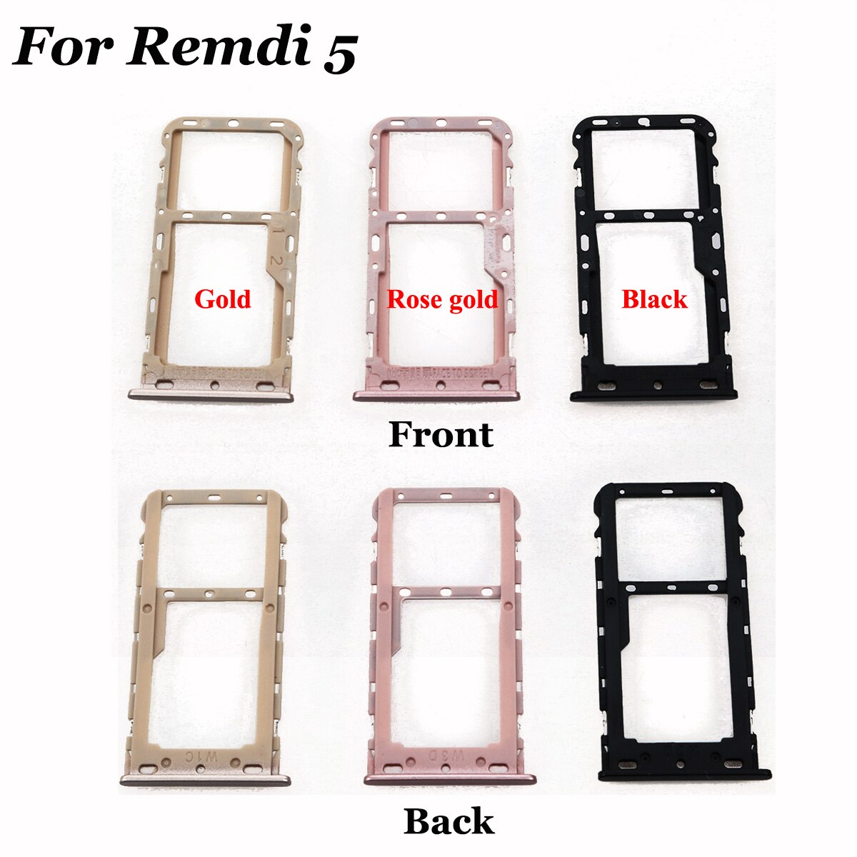 YuXi For Xiaomi Redmi 5 SIM Card Tray SIM Card Holder Adapter for Xiaomi Redmi note 5 note5 SIM Card Slot Miscro SD TF Card Tray