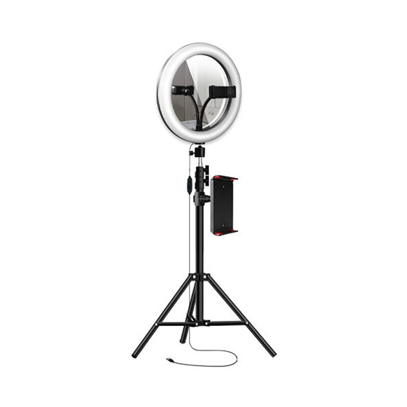Ringlamp met statief 10 inch 26cm usb-interface dimbare led selfiestick camera telefoon fotografie video make-up lamp: Default Title