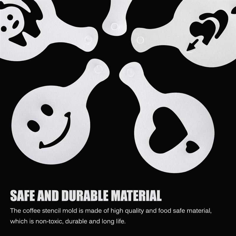 32pcs PP Fancy Coffee Printing Model Cafe Foam Spray Template Barista Stencils Decoration Tools