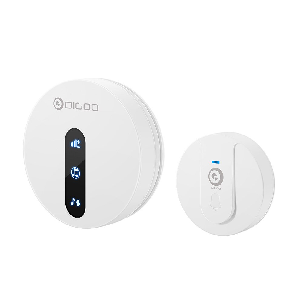DIGOO DG-SD10 Transmitter Self-powered Waterproof Doorbell EU Plug Unique Sliding Button 58 Melodies 4 Levels Volume Door Bell: Default Title