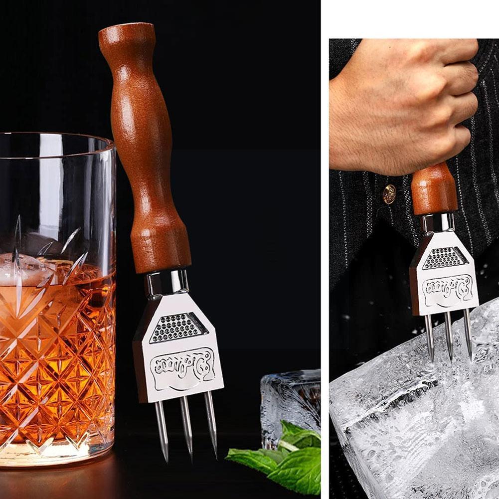 Three-headed Ice Pick With Wooden Handle Manual Ice Kitchen Chipper Ice Picnics Home Tool Tool Bartender Crushers Bar Tool T5E4