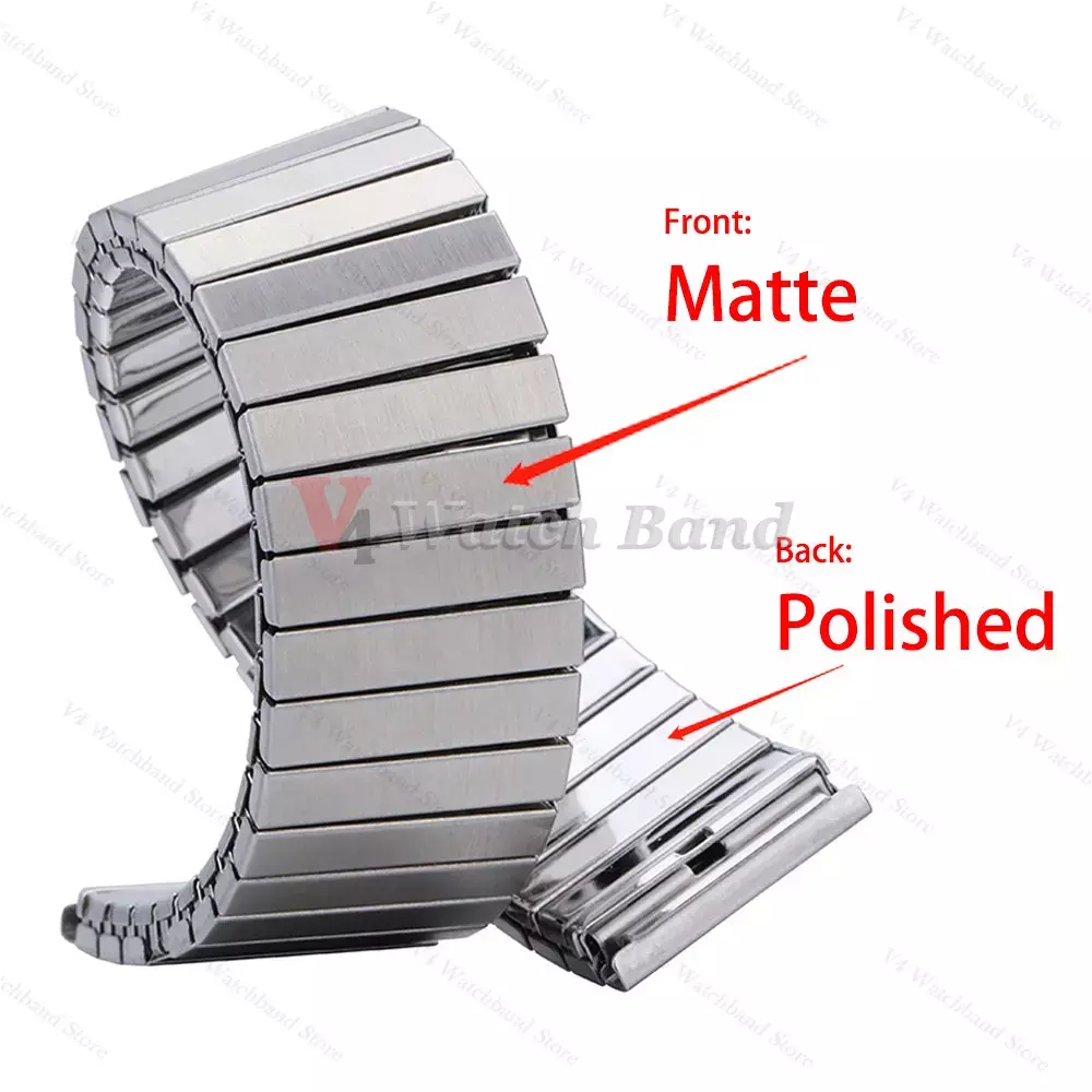 Elastic Stretch Watch Strap Stainless Steel Watch Band 14mm 16mm 18mm 20mm 22mm Metal Expansion Strap Wristband Bracelet Tool