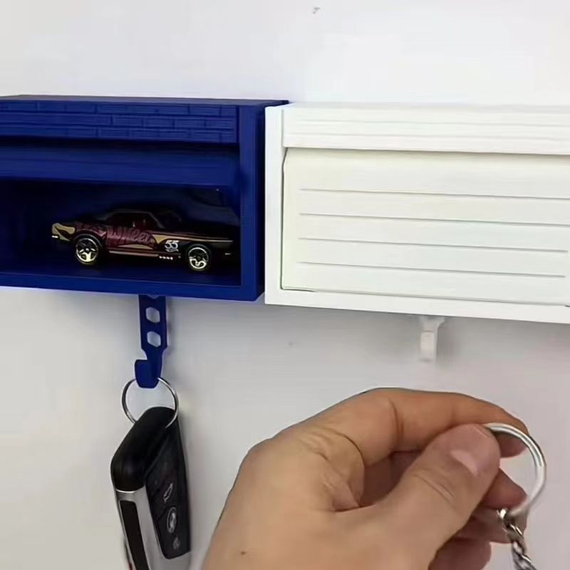 Divertido gancho para llaves de caja de garaje, colgante de la llave, abre la puerta de garaje, decoraciones divertidas para el coche, llavero para llaves de coche, llavero de garaje: Blanco