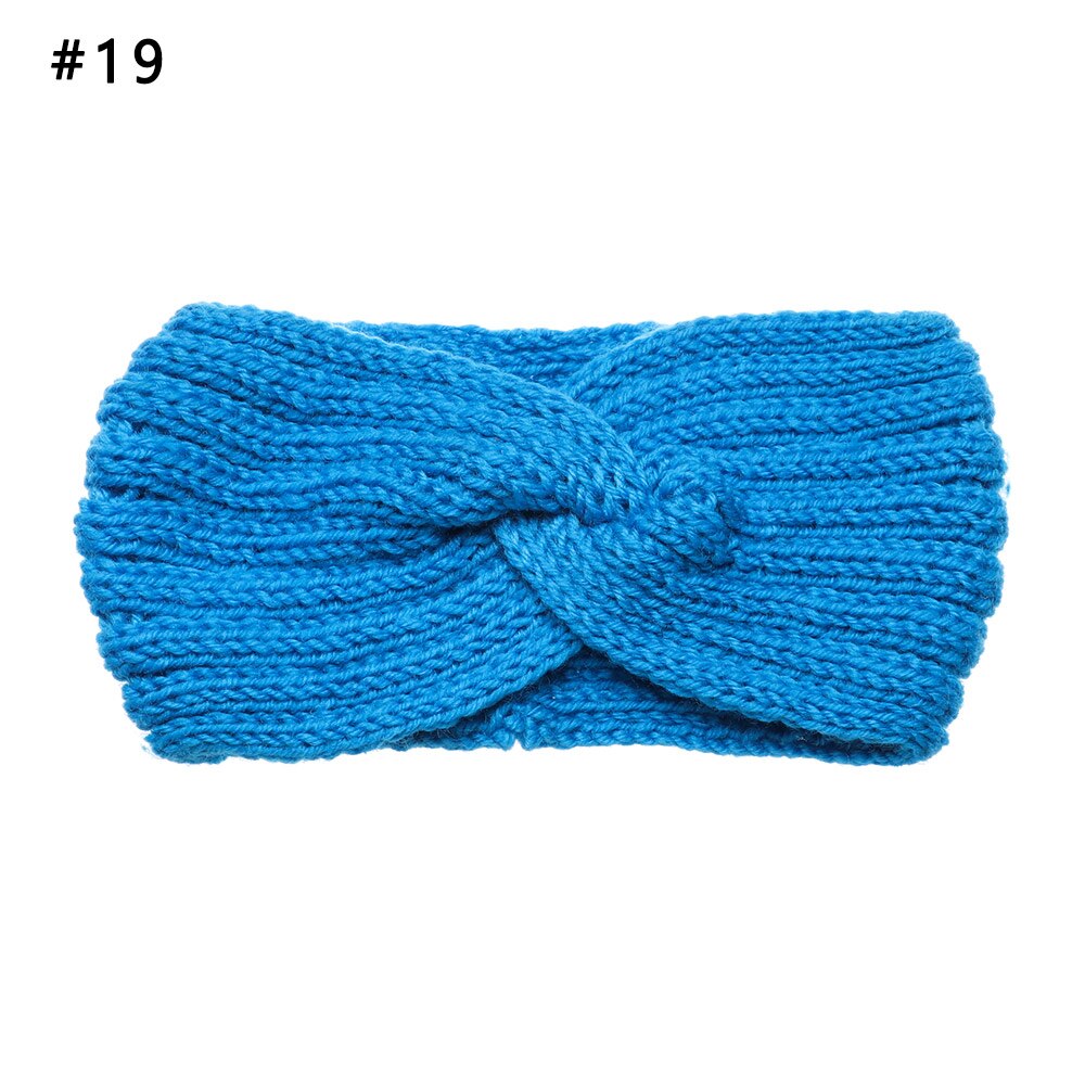 Bandeaux en laine tricotés au Crochet | Bandeaux d'hiver pour femmes, style bohémien, tissage croisé fait à la main, et solide: 19