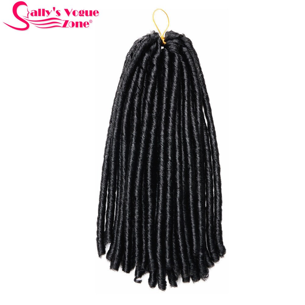 Sallyhair-extensiones de pelo trenza sintética a ganchillo, 14 pulgadas, 70g por paquete, peinados Afro, lisos, negros, marrones, gruesos: #1B