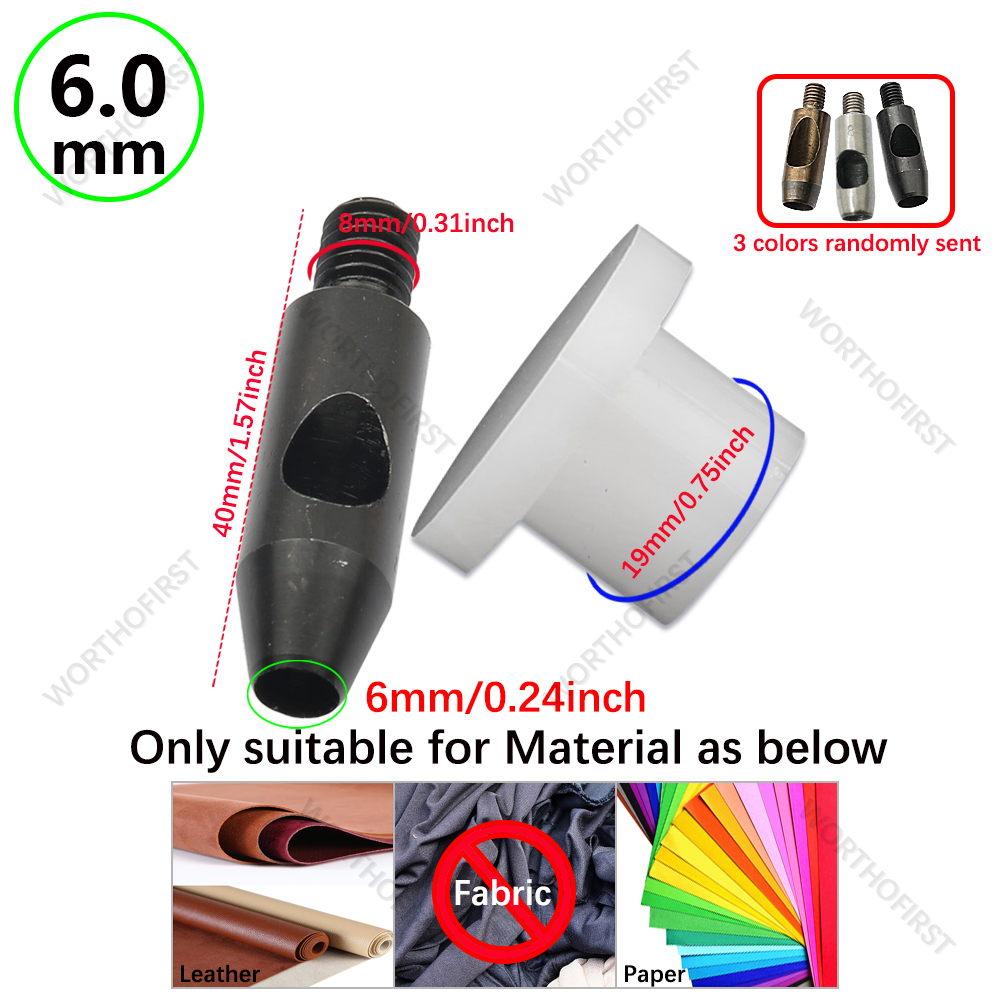 Agujero perforador de cuero y ojal, troqueles de instalación para prensa manual, molde para cortinas, zapatos, artesanía de cuero, accesorios de costura: Láser brillante