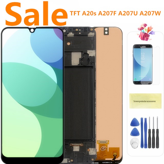 Voor Samsung Galaxy A20s Lcd Digitizer Scherm Touch Screen Voor Samsung A207F/Ds A207FN A207U A207W A207G/Ds lcd Met Frame