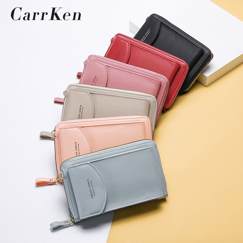 CarrKen Ladies Wallet Diagonal Bag Multi-Function Mobile Phone Bag Long Clutch Bag Versatile Shoulder Bag