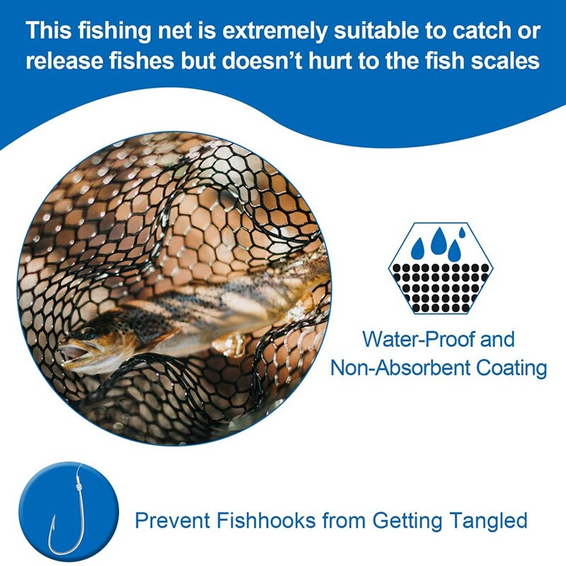 Fishing Net, Foldable Collapsible Fishing Landing Net, Telescopic Pole Handle, Safe Fish Catching or Releasing Network