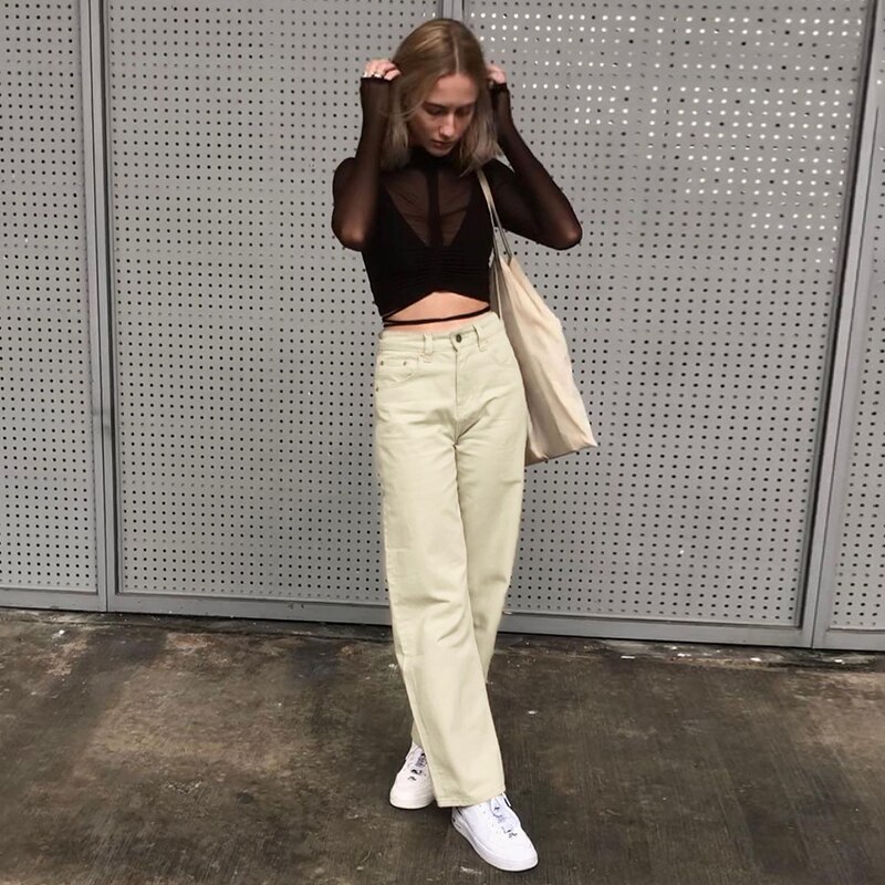 IAMSURE Loose Jeans For Women Highwaist Cool Plus Size Trousers Vintage Casual Full Length Wide Leg Pants High Street Wear Y2K