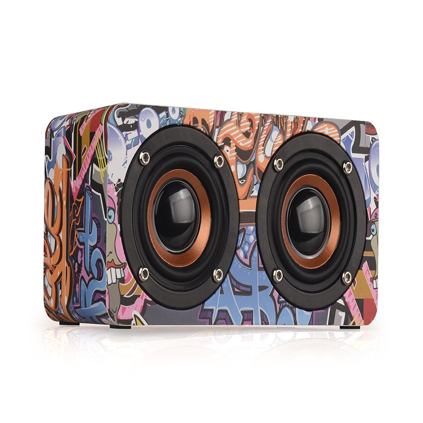 kabellos holz Mini tragbare kleine Stereo praktisch Heimat hoch Energie bluetooth lautsprecher: Graffiti