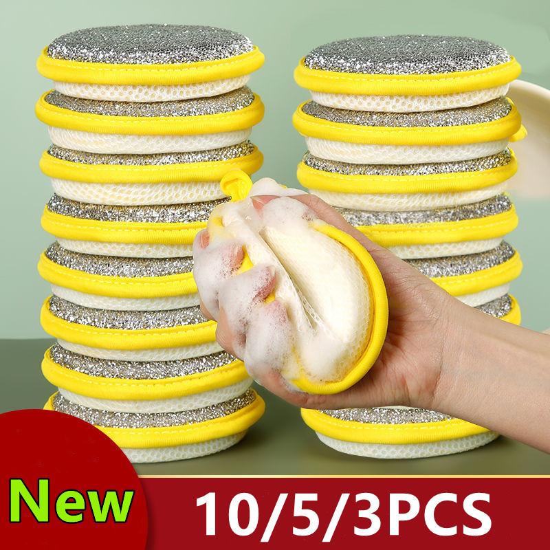 Double Side Dishwashing Sponge Dish Washing Brush Pan Pot Dish Wash Sponges Household Cleaning Reusable Kitchen Tools