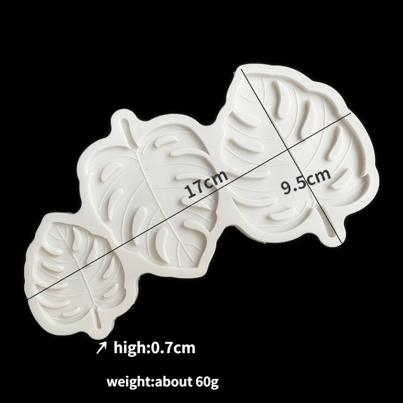 Fondant Animal Silicone Mold 3D Safari Cookie Baking Mold Silicone Baking Pan for Pastry Cake Decoration Kitchen Accessories: D-Monstera Leaf