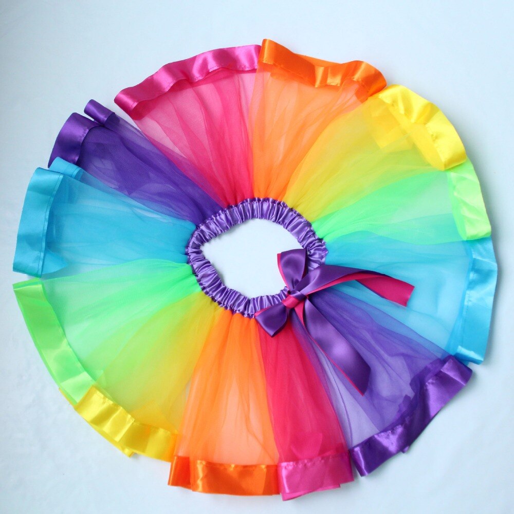 Jupe tutu en tulle pour filles, vêtements pour enfants, princesse, danse, fête de mariage, couleurs arc-en-ciel, été,