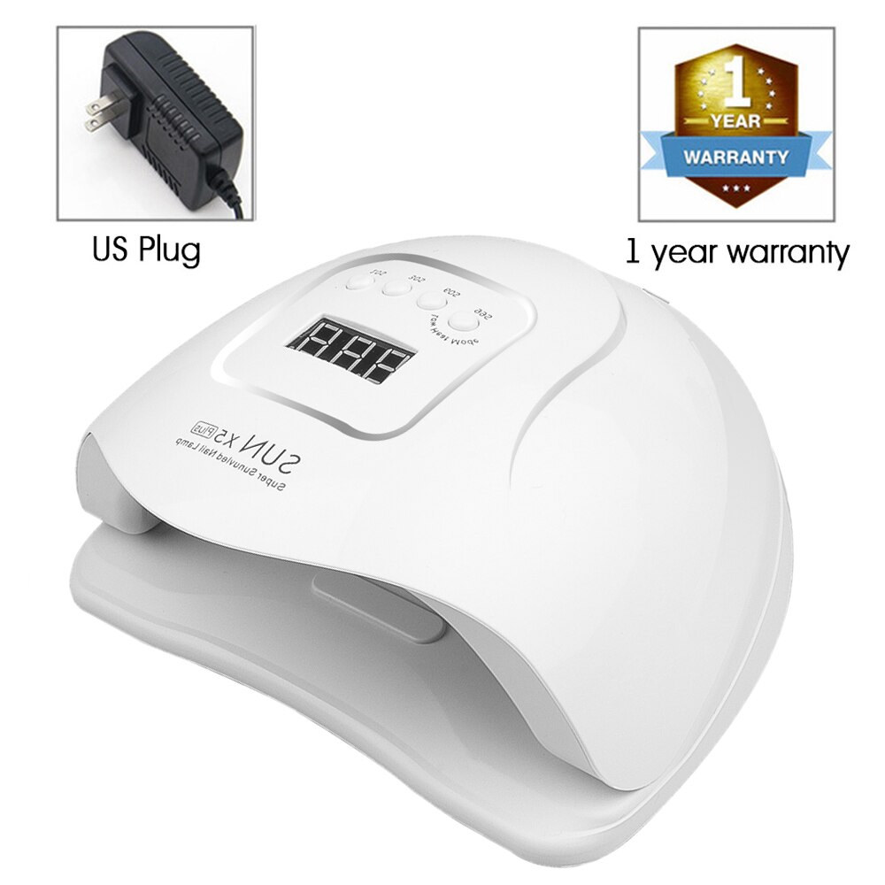 SUN 5 X Plus-Lámpara LED para uñas, lámpara de 36 secador de uñas LED con pantalla LCD de 80W para esmalte de Gel y manicura, temporizador con Sensor automático: 80W White (US Plug)