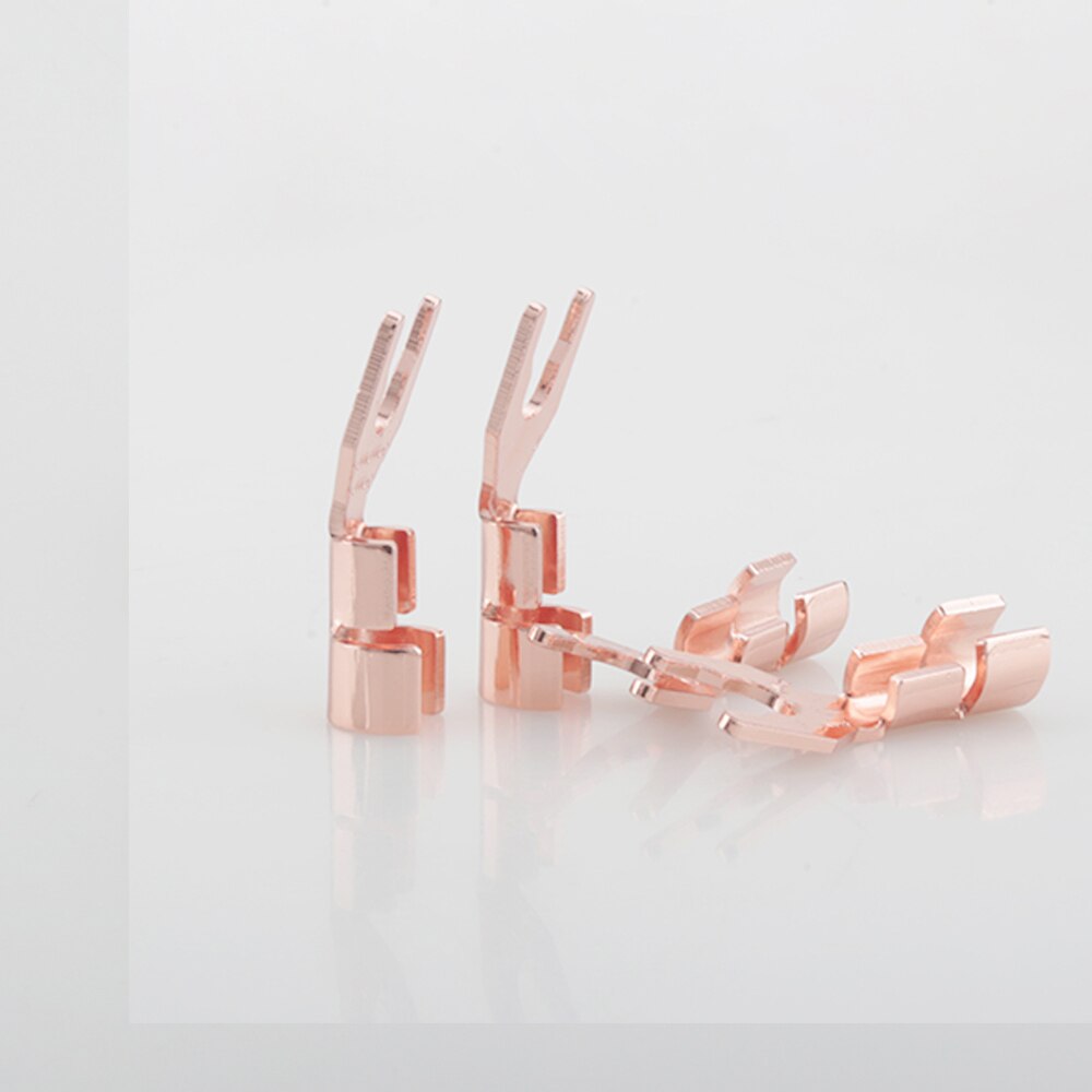 8pcs HiFi Solid Copper Spade Plug Speaker Cable Wire Connector Speaker Y Spades DIY speaker cable Spade plug Terminal Plug