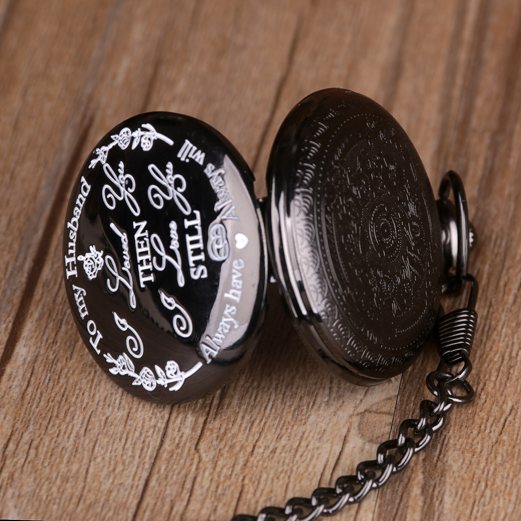 Om Mijn Man Altijd Zal IK LIEFDE U Quartz Pocket Horloges Casual Fob Pocket Horloges Beat Cadeaus voor man Heren