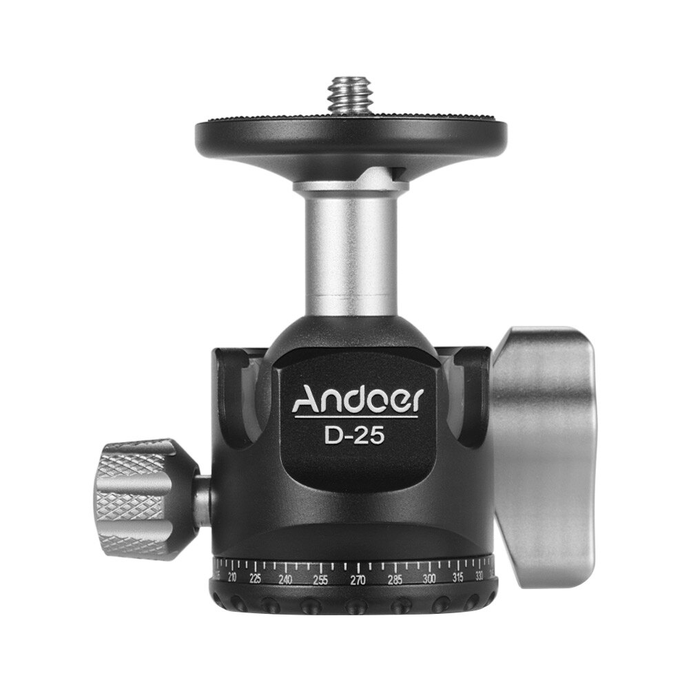 Andoer Cnc Dubbele Notch Bal Hoofd Mini Balhoofd Lage Zwaartepunt voor Statief Monopod voor Canon Nikon Sony DSLR