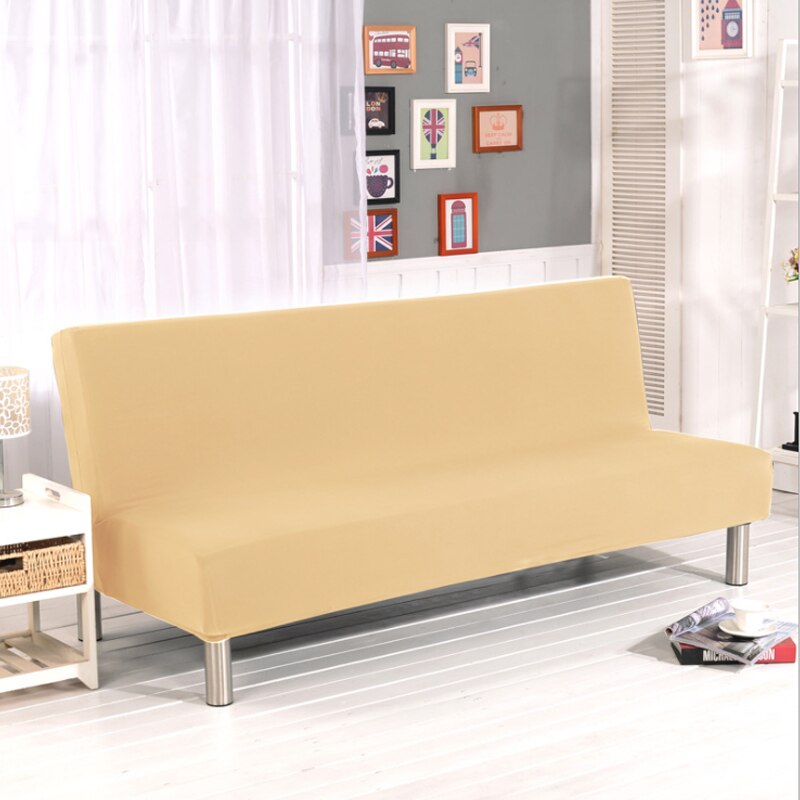 All-inclusive Sofa Cover without Armrest Folding Stretch Sofa Bed Covers For Living Room Universal Elastic Couch Cover 160-190cm: Beige