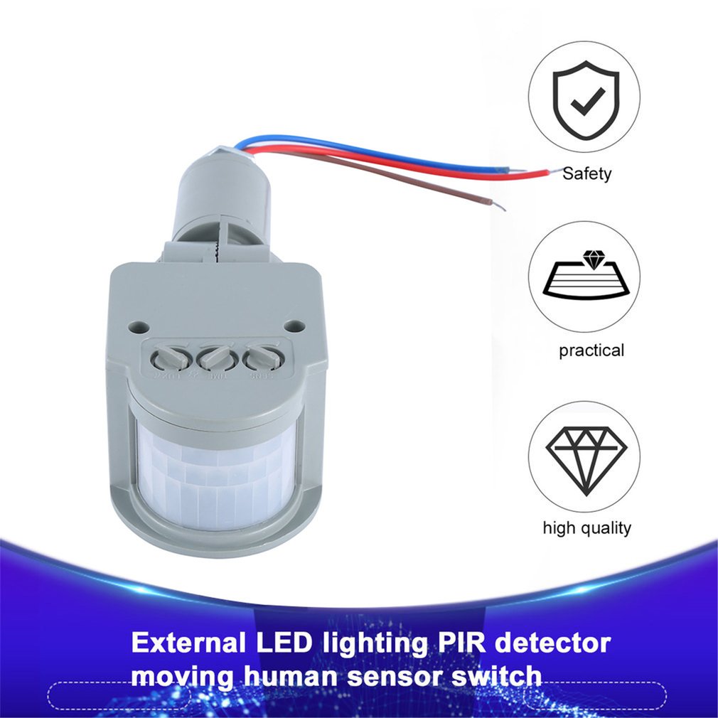 Automatic Infrared PIR Motion Sensor Switch Motion Sensor Light Switch Outdoor AC 220V With LED Light