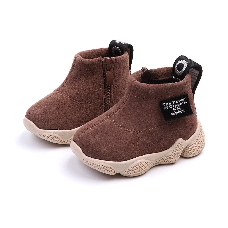 COZULMA – bottines en daim pour enfants, chaussures hautes avec fermeture éclair latérale, taille 15 à 25, collection automne et hiver