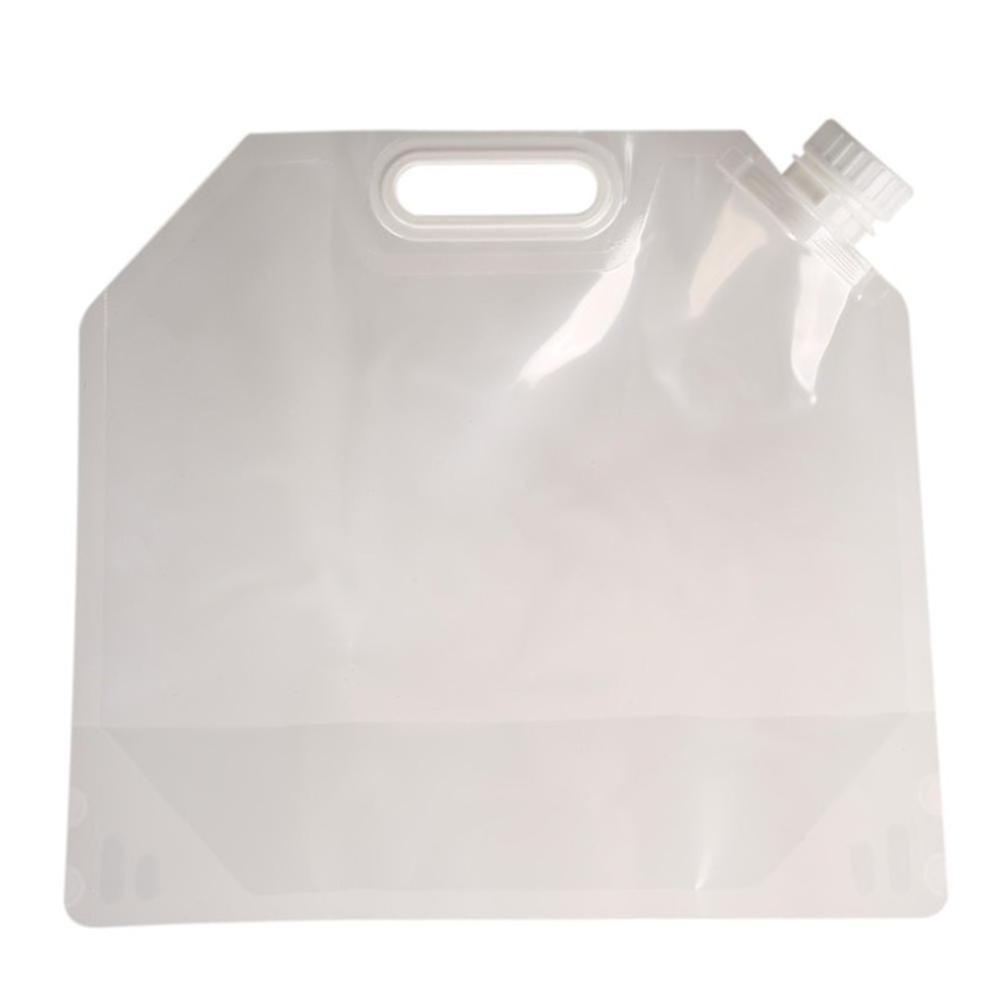 5L Picknick Milch Wein Container Hebe Träger Falten Wasser Tasche Für Camping Wandern Picknick Kanister PE Geschmacklos Sicherheit Dichtung: Weiß